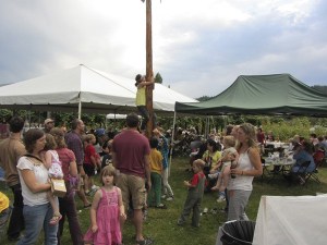 Enjoy a greased-pole climb