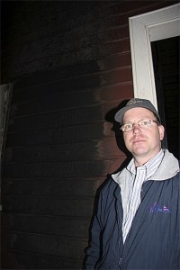 Northwest Railway Museum Executive Director Richard Anderson visits the wall and platform of the historic Snoqualmie railway depot