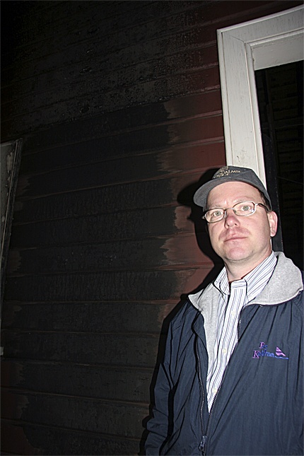 Northwest Railway Museum Executive Director Richard Anderson visits the wall and platform of the historic Snoqualmie railway depot