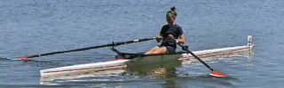 Chief Kanim Middle School student Abbey McLauchlin rows solo in regional competition on Vancouver Lake in in southwest Washington. McLauchlin won the solo race and also was on the winning Women’s Novice 8 team