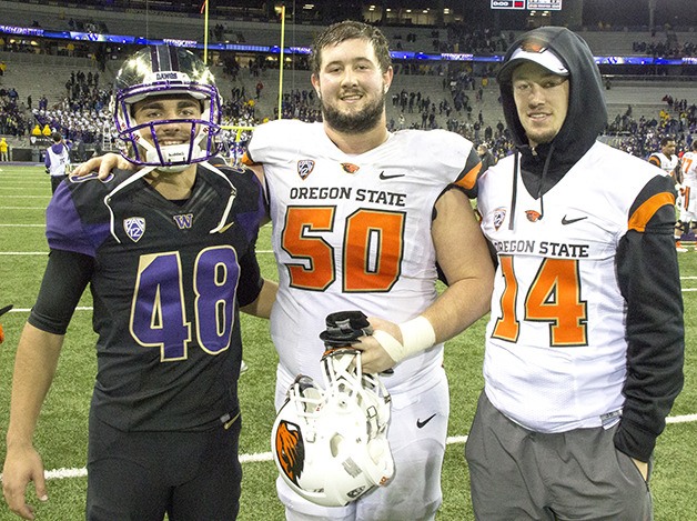 Once they were all together on the football field playing for Mount Si