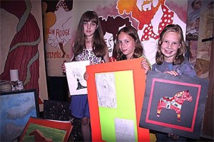 Showing children’s artworks to be placed in Festival Hall are