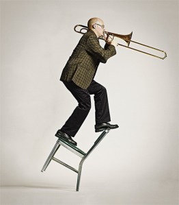 Jazz trombonist David Marriott Jr. poses in his promo photo.