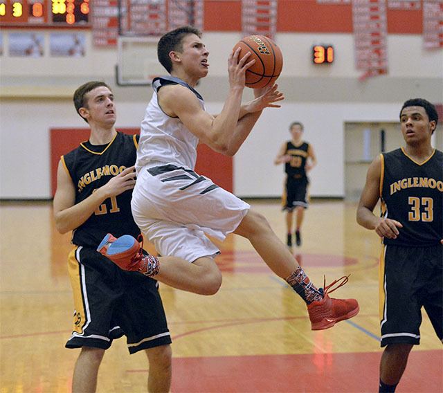 Leaping for the basket