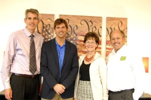 Democracy Live staff and elected officials at the company’s Snoqualmie Ridge office. Above