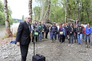 Deputy King County Executive Fred Jarrett was among several officials to speak at the celebration of the Upper Carlson floodplain restoration project’s completion May 14.