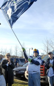 R.T. Potts flies the Seahawks colors.
