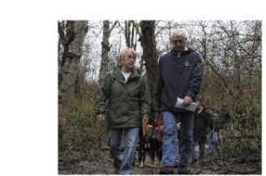 Senator Patty Murray and Rep. Dave Reichert lead supporters through Three Forks Park to anounce joint conservation bills protecting the area.