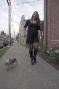 Today’s Hope president Tonya Guinn walks her Yorkshire terrier
