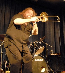 Randy Oxford puts on a show at Valley Center Stage to the delight of a packed house during Saturday’s North Bend Blues Walk.