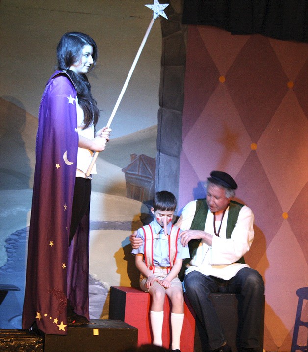 The Blue Fairy meets Pinnochio and Alberto in the Valley Center Stage's family production of 'Pinocchio