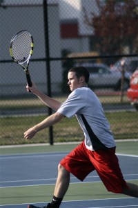 Mount Si junior Matthew Griffin races to the net against Bellevue during play Thursday