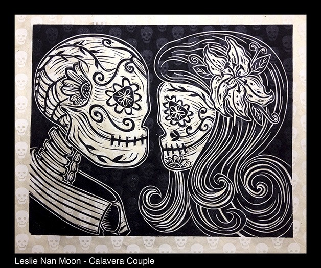 “Calavera Couple” by Leslie Nan Moon of North Bend