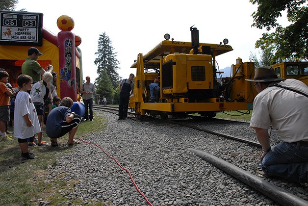 Railroad volunteers and staff showcase the heavy equipment that kept—and still keeps—local rails rolling