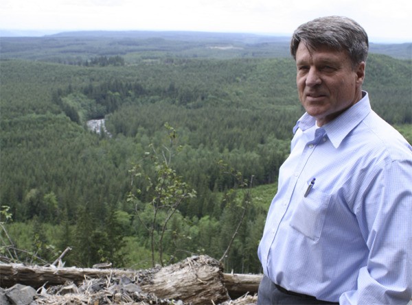 Taking in a view of Black Canyon from a logging-road ledge north of Snoqualmie