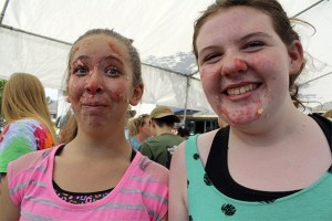 Faces sticky with filling