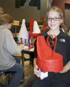 A paper mache crown collection at the 2012 TFMW Egyptian Museum walk.