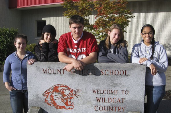 Students receiving National Merit Scholarship recognition at Mount Si High School are