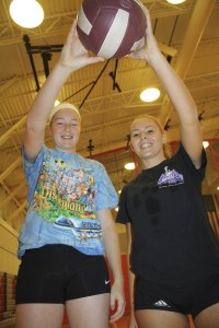 Kaelyn Campbell and Kendall Koch will help lead the Red Wolves volleyball team this fall.