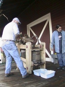 Fresh cider squeezing by volunteers at the Northwest Railway Museum in Snoqualmie