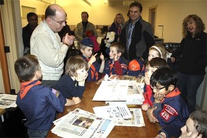 Scouting out the paper: Scouts visit Valley Record