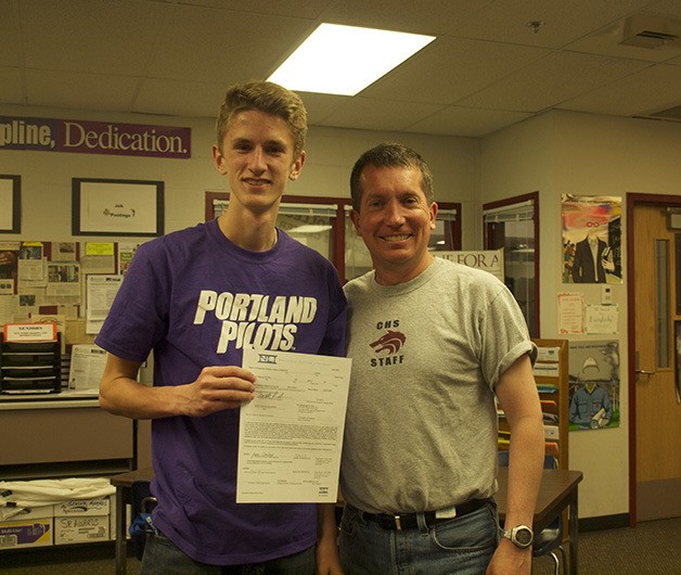 Logan Orndorf with coach Bruce McDowell