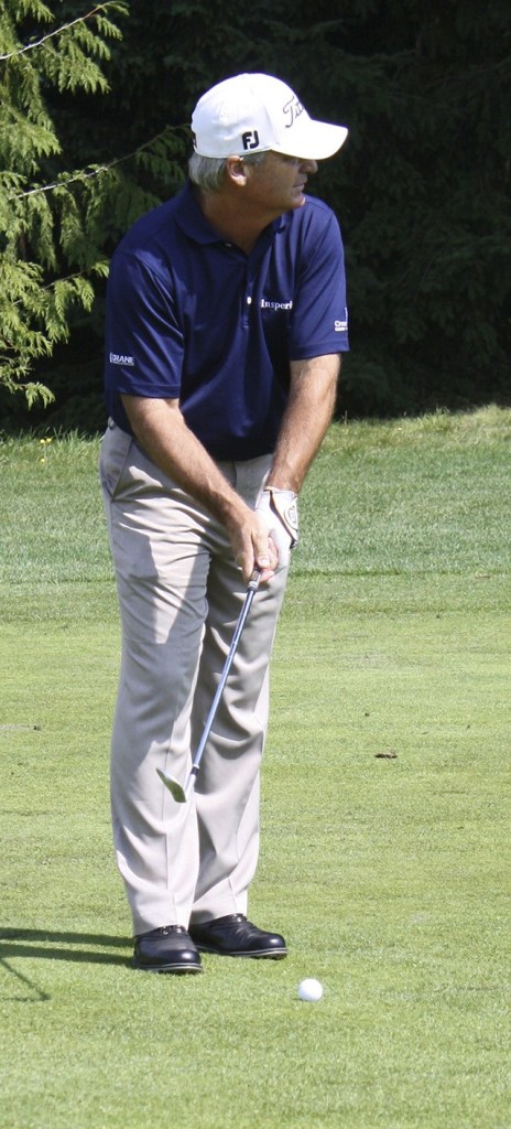 Golf pro Blaine McCallister prepares to take a shot. He will be among 81 pro golfers at the Boeing Classic