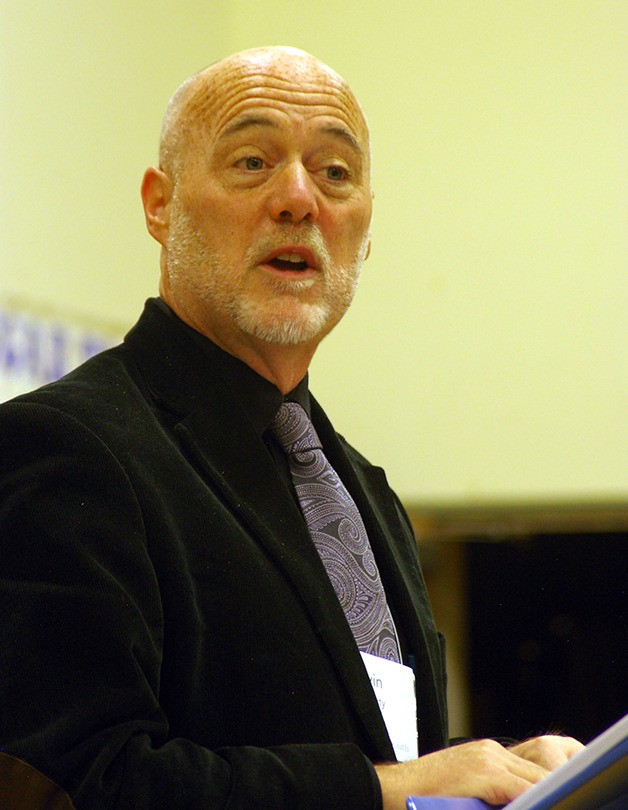 Kevin Haggerty speaks at the Friends of Youth breakfast on November 19 at Snoqualmie Elementary School.