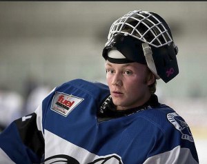 Alek Lazarski during pregame warmups.