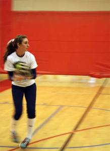 Maura Murphy drills during practice in early March. The junior is a starting shortstop.