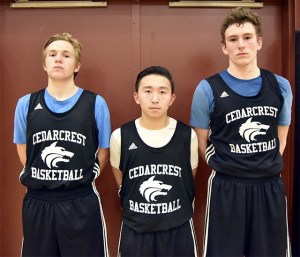Cedarcrest High School boys basketball capatains are Nik Reierson