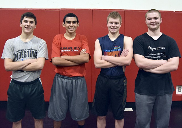 Cedarcrest High School’s wrestling team includes three co-captains