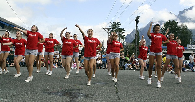 Mount Si High School cheerleaders perform in the 2013 Festival at Mount Si parade. The Grand Parade starts at 10:30 a.m.
