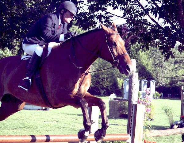 Trainer Lee Dennie rides Pharlee