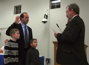 Oath of office, family style, for North Bend's Jonathan Rosen