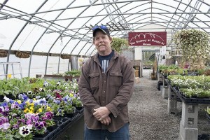 The Nursery at Mount Si founder Nels Melgaard stands inside of his greenhouse among a plethora of perennials.