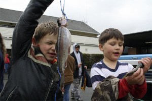 Fish-eye view at Snoqualmie kids' derby