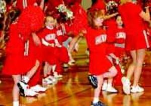 Cheerleaders in training