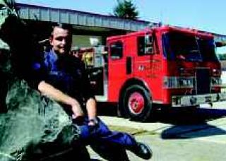Firefighter climbs ladder to full-time work