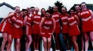Cheerleaders tops at camp