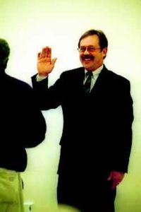 Hearing takes office