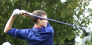 Sean Ballsmith ends a swing on the opening tee Tuesday