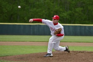 Mount Si senior Reece Karalus fires a pitch at Lake Washington during the Wildcats’ championship win