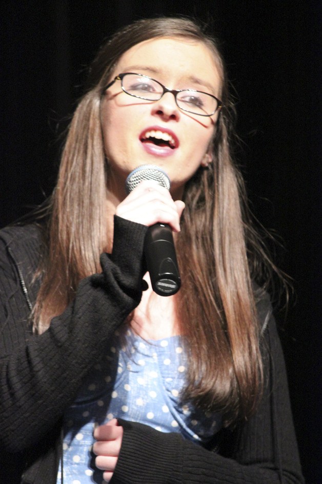 Maria Kajercline sings in round one of Wildcat Idol