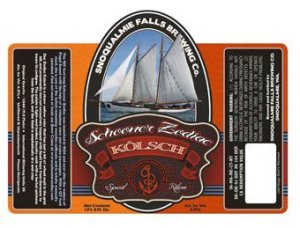 A label for Snoqualmie Falls Brewing Co.'s Schooner Zodiac Kolsch. The historic ship is the latest historic beer entry for the local brewer.