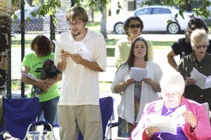 Congregations come together as from left