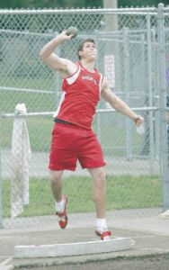 Josh Davis won the shot with a throw of 51 feet