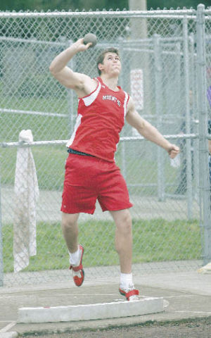 Josh Davis won the shot with a throw of 51 feet