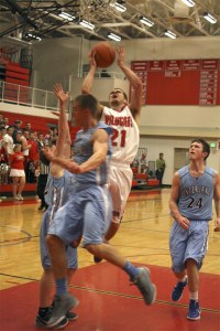 Mount Si's Trent Riley goes up for an attempt at the basket in the second half of the Wildcats' home win over Interlake on Dec. 18. Riley