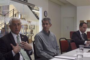 U.S. Eighth District Representative Dave Reichert explained his views on the minimum wage at the Snoqualmie city hall on Thursday morning.